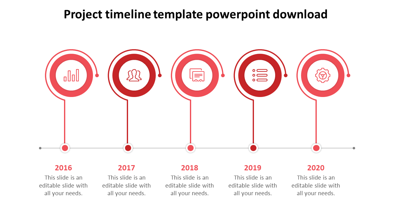 project timeline template powerpoint download-red